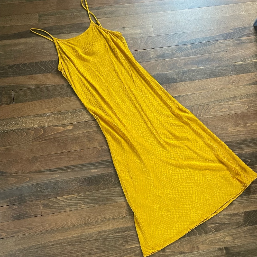 Gold silky dress